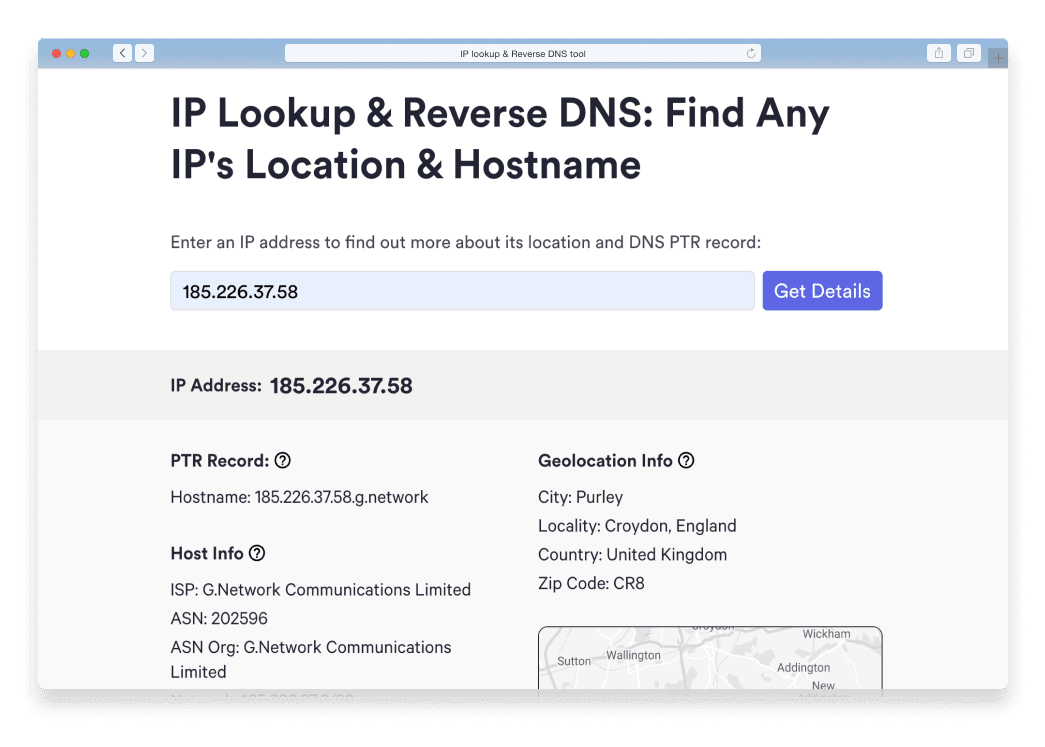 IP Lookup & Reverse DNS