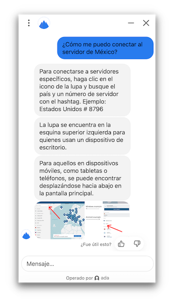 Chat en tiempo real de NordVPN en español. 
