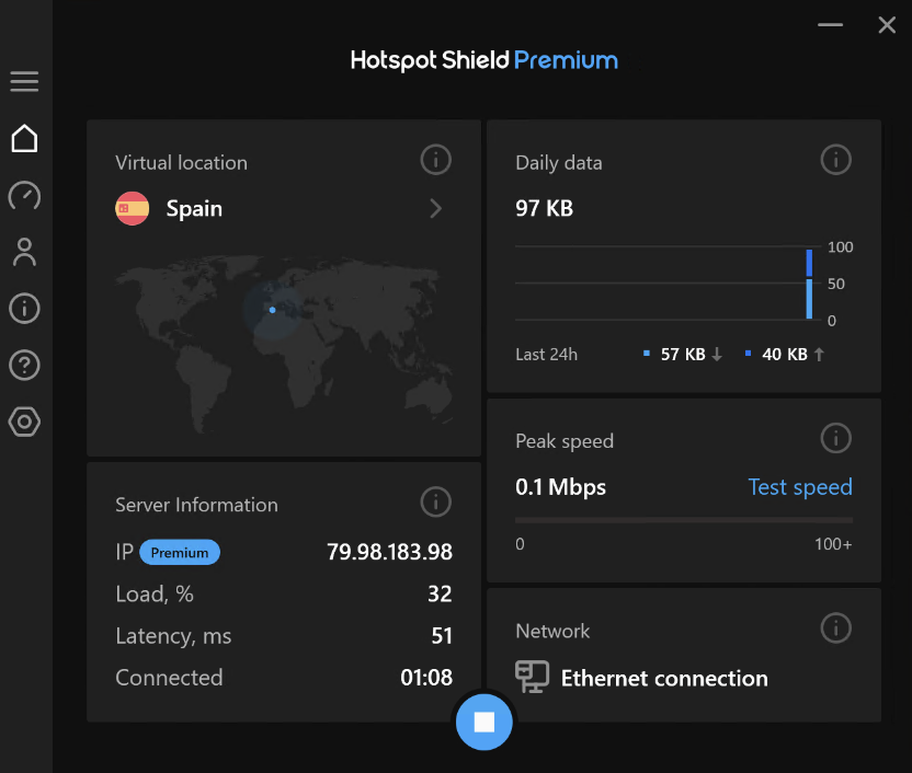 Servidor de Hotspot Shield en España