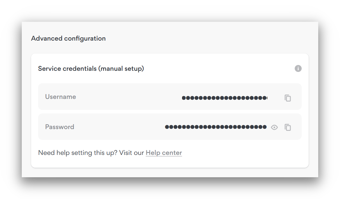 NordVPN's SOCKS5 authentication interface screenshot