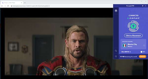 PrivadoVPN Gratis desbloquea Disney+ en sus servidores gratuitos. 