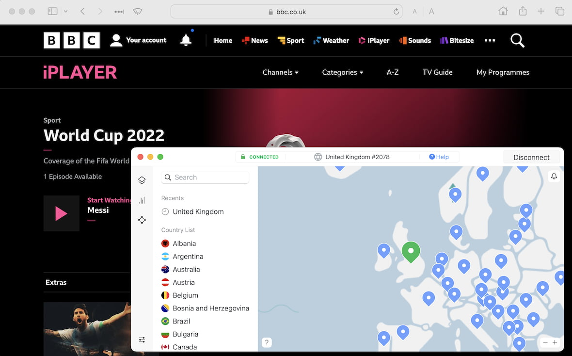 Streaming the 2022 FIFA World Cup on BBC iPlayer using a VPN
