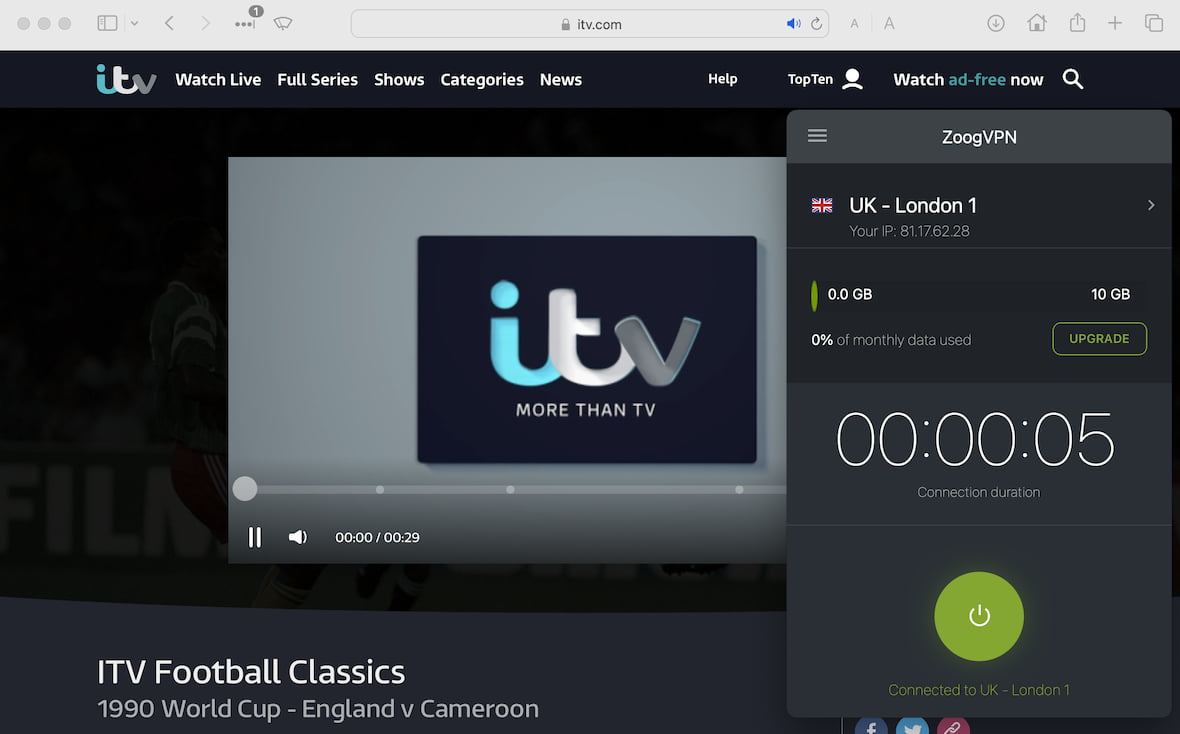 Streaming the World Cup on ITVX using a VPN
