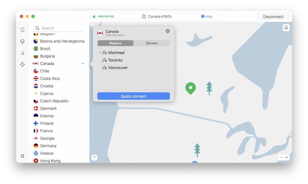 Nord VPN Canada Servers