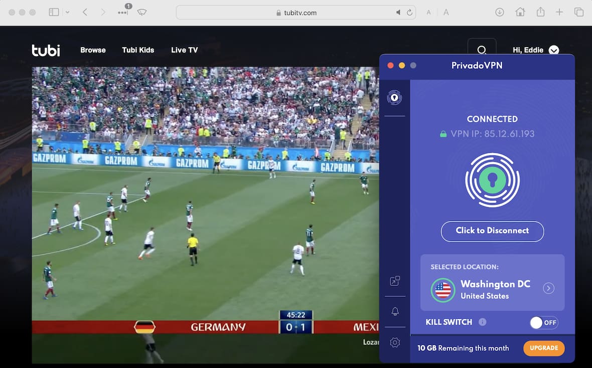 Streaming de la Copa Mundial de la FIFA con Tubi utilizando una VPN