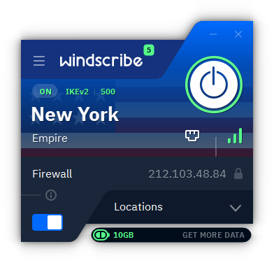Windscribe Free's Windows Client