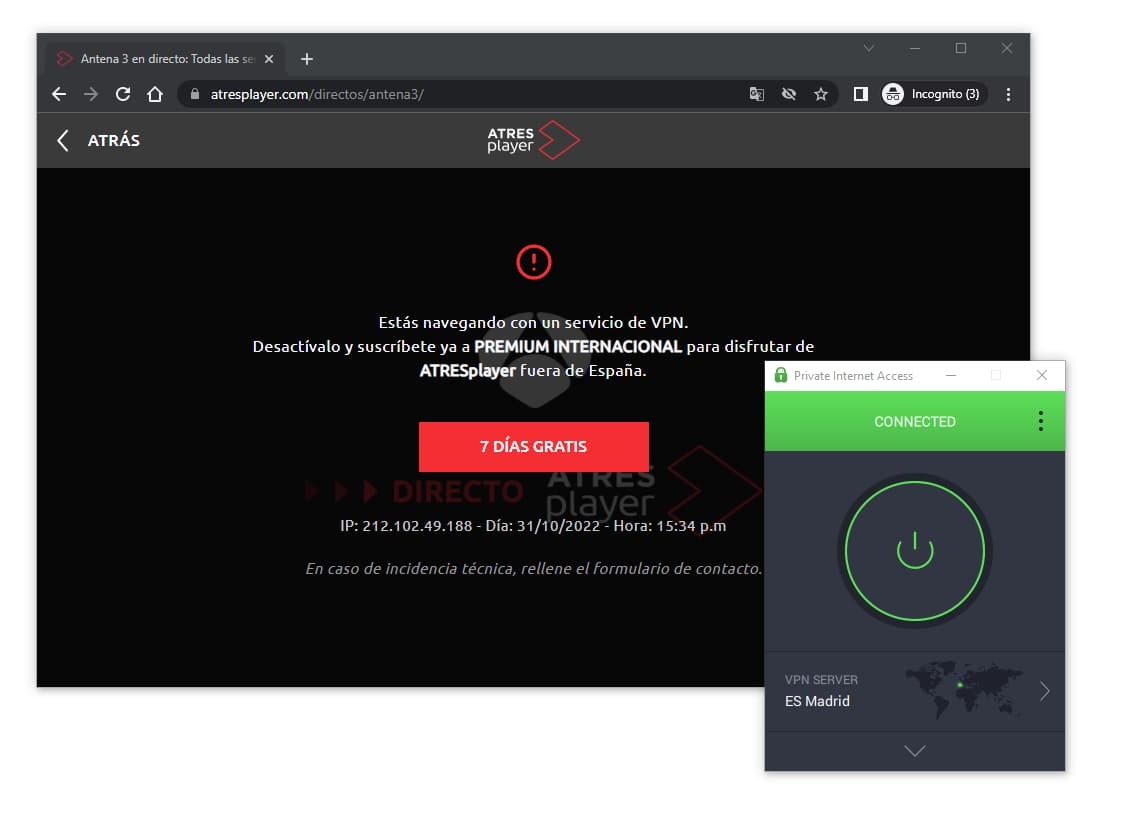 Nuestras pruebas con PIA para desbloquear Antena 3