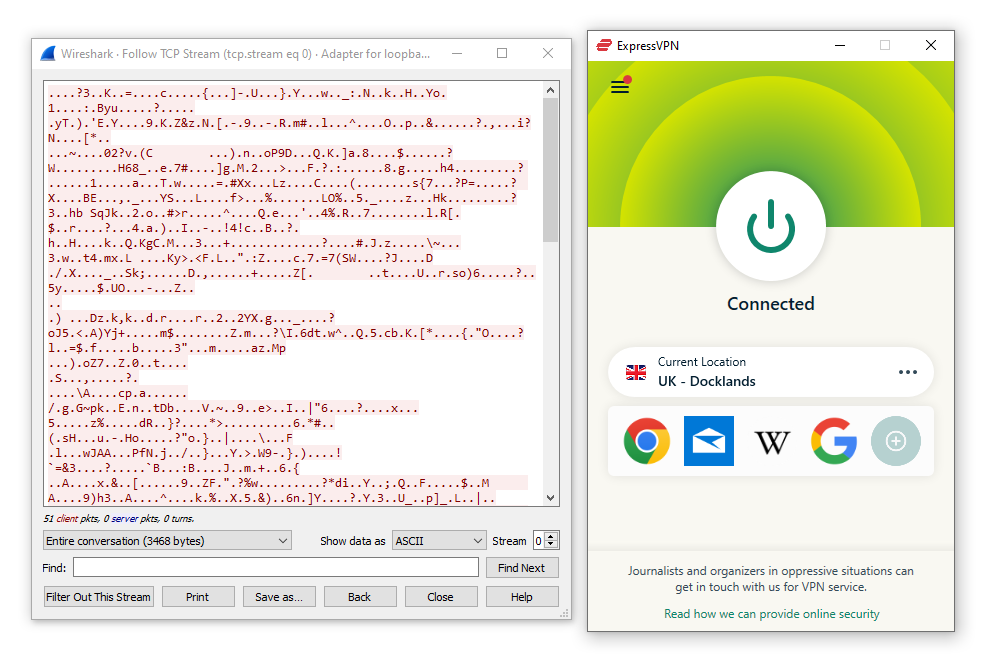 Analizando el cifrado de ExpressVPN con Wireshark