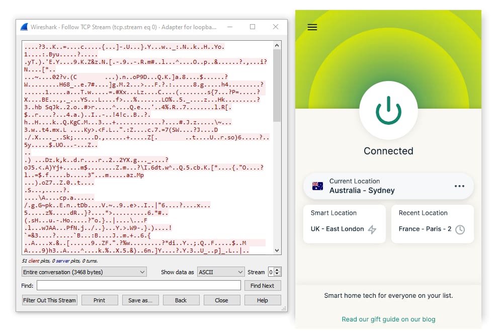 Analyse du chiffrement de l'extension de navigateur ExpressVPN à l'aide d'un logiciel de reniflage de paquets