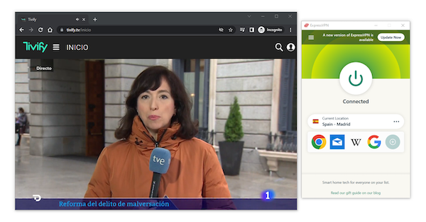 Página de streaming gratis Tivify