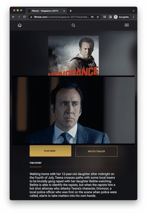Página de streaming gratis Filmzie