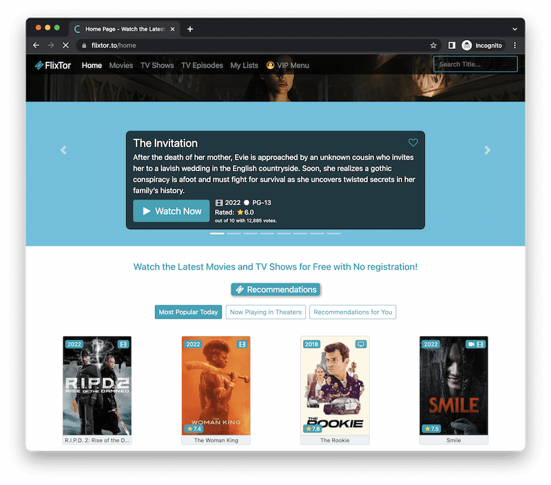 FlixTor Illegal Free Movie Streaming Site
