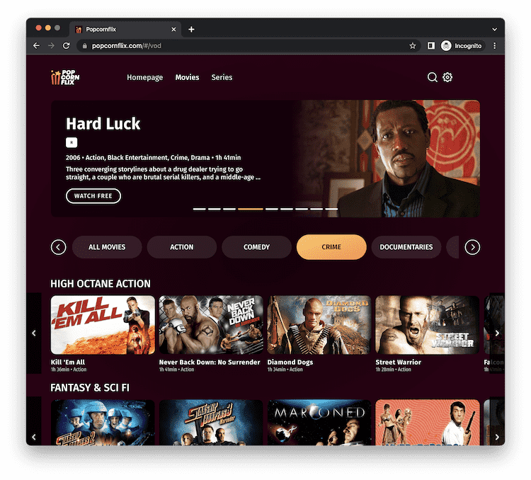 Popcornflix Free Movie Streaming Sites