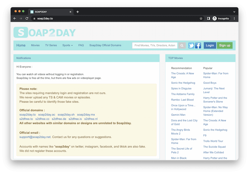 Soap2Day è un sito di film gratuiti poco intuitivo per gli utenti.