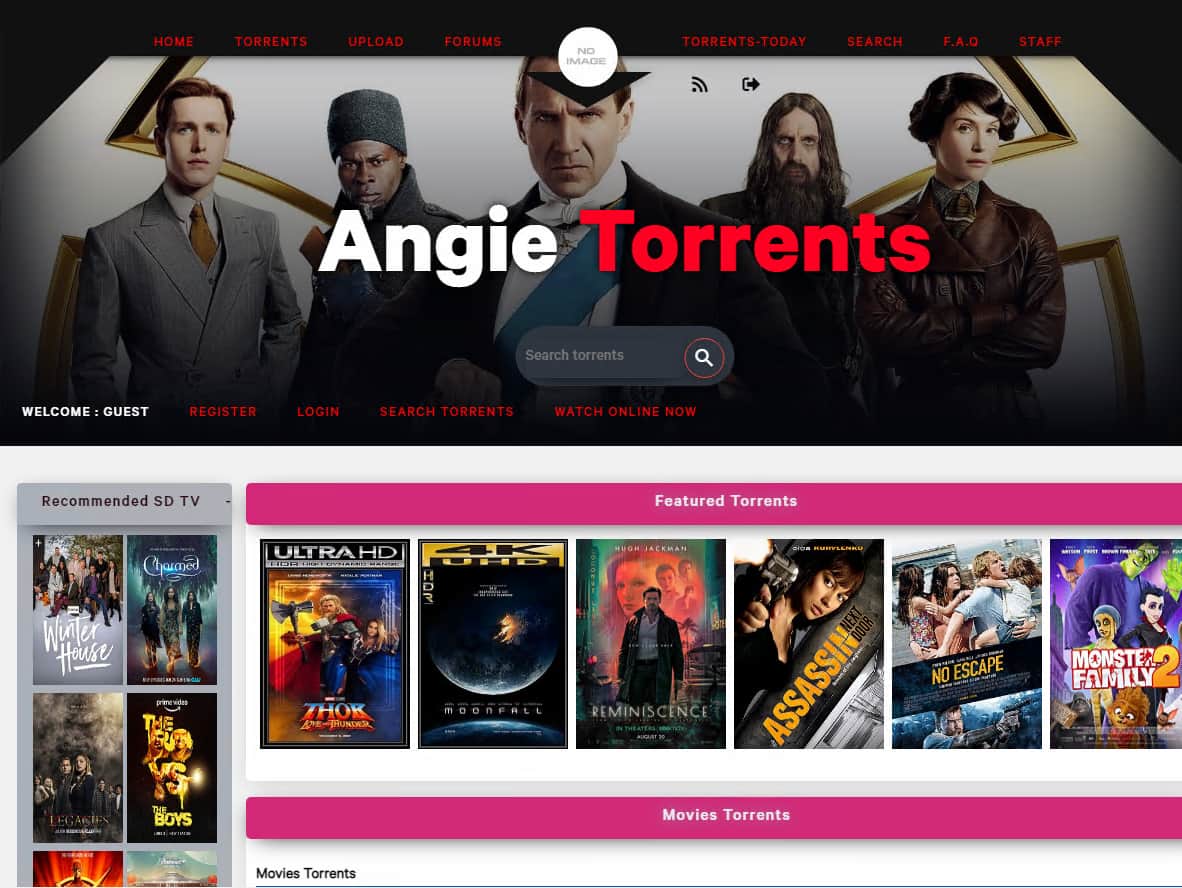 Angie Torrents homepage