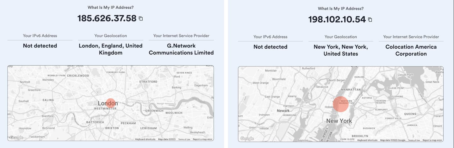 Your IP address will change when you connect to a VPN