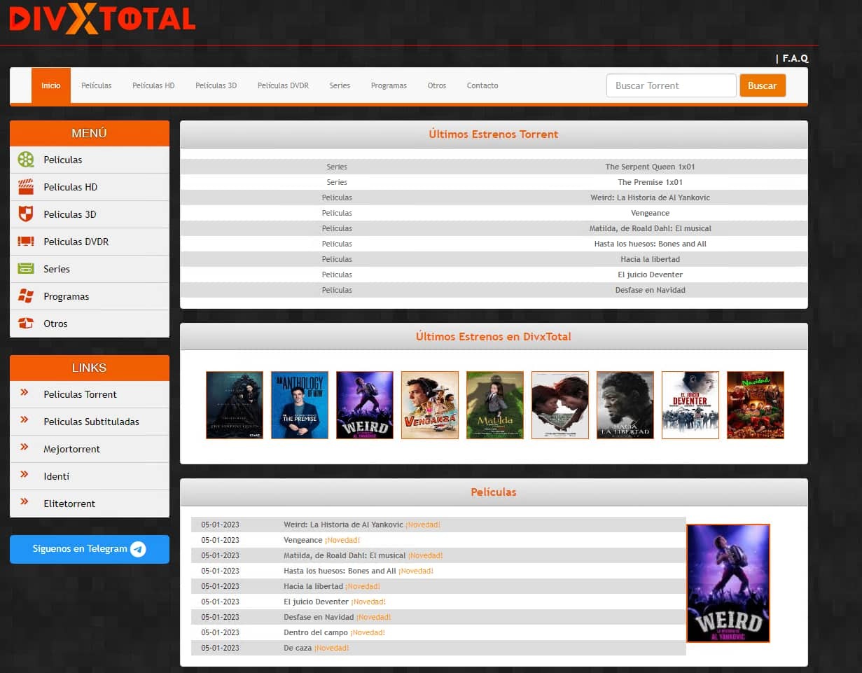 Página de torrents DivxTotal