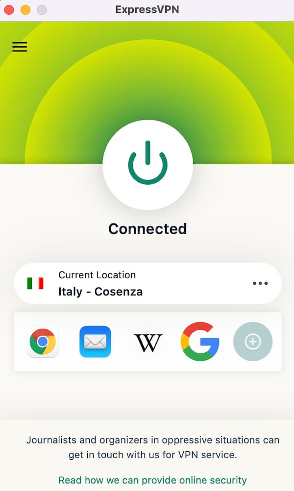 Server ExpressVPN in Italia.