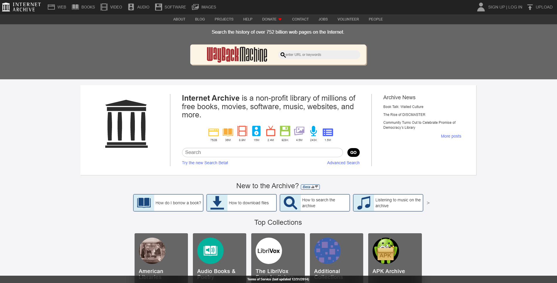 Página de torrents Internet Archive 