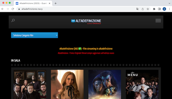 Sito di streaming di film gratuito Alta Definizione