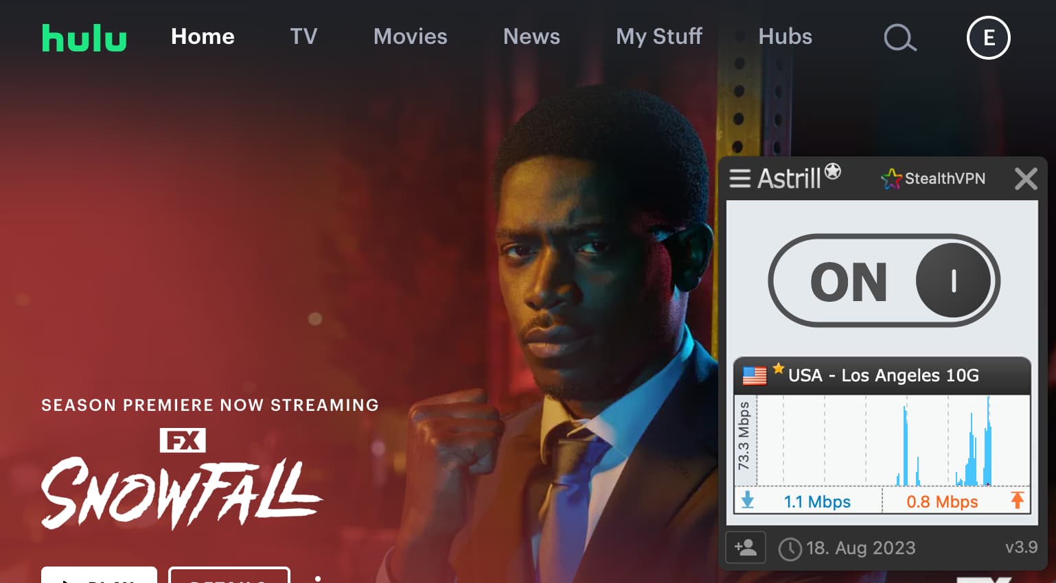 Déblocage de Hulu avec Astrill VPN