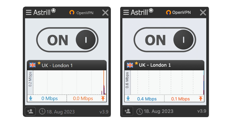 Astrill VPN's Windows and Mac apps side-by-side