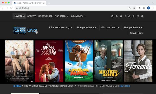 Sito di streaming di film gratuito CB01