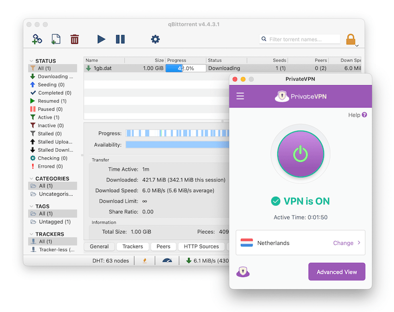 Utilisation de PrivateVPN pour dissimuler notre activité de torrenting