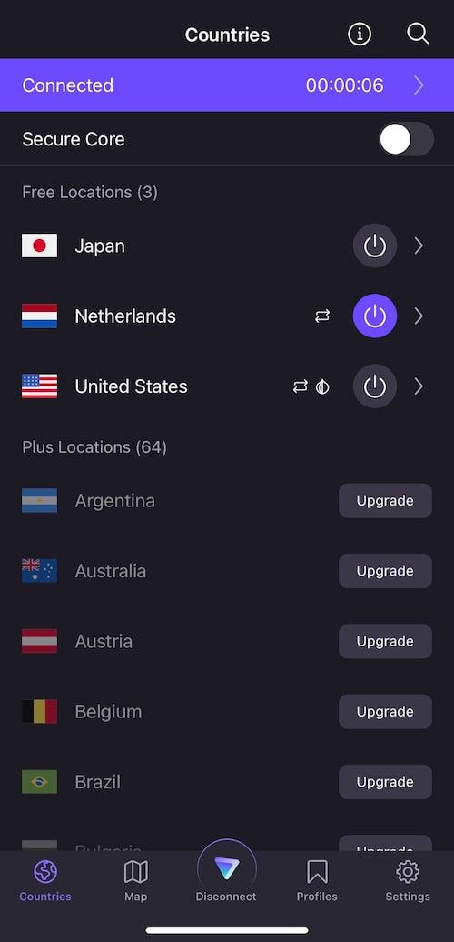 Lista de servidores de Proton VPN Gratis