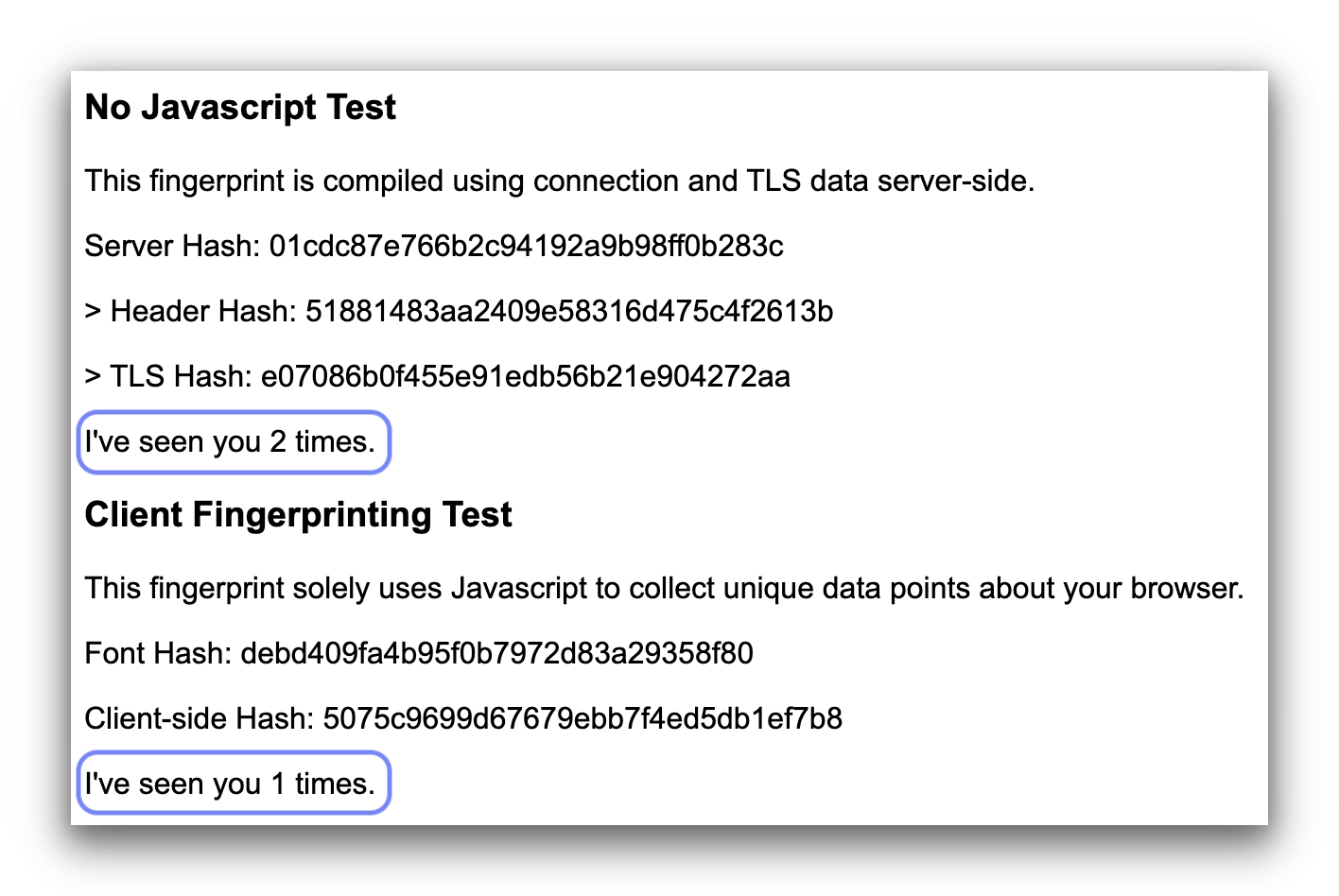 HTTP.James fingerprinting test.