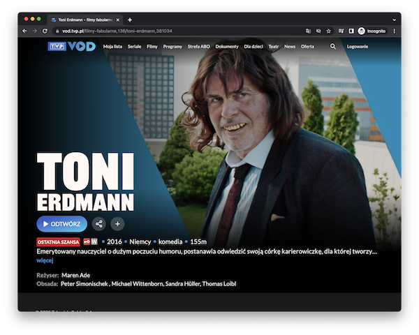 Darmowy serwis do streamingu filmów TVP Vod