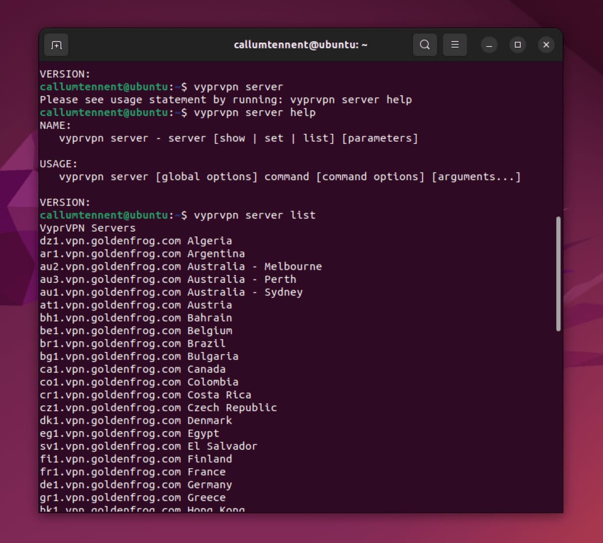 L'ILC de VyprVPN est beaucoup moins accessible qu'une interface graphique complète.