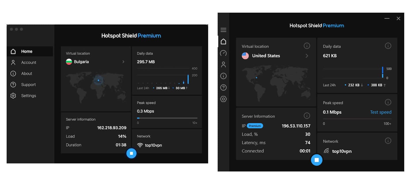 Les applications de bureau de Hotspot Shield