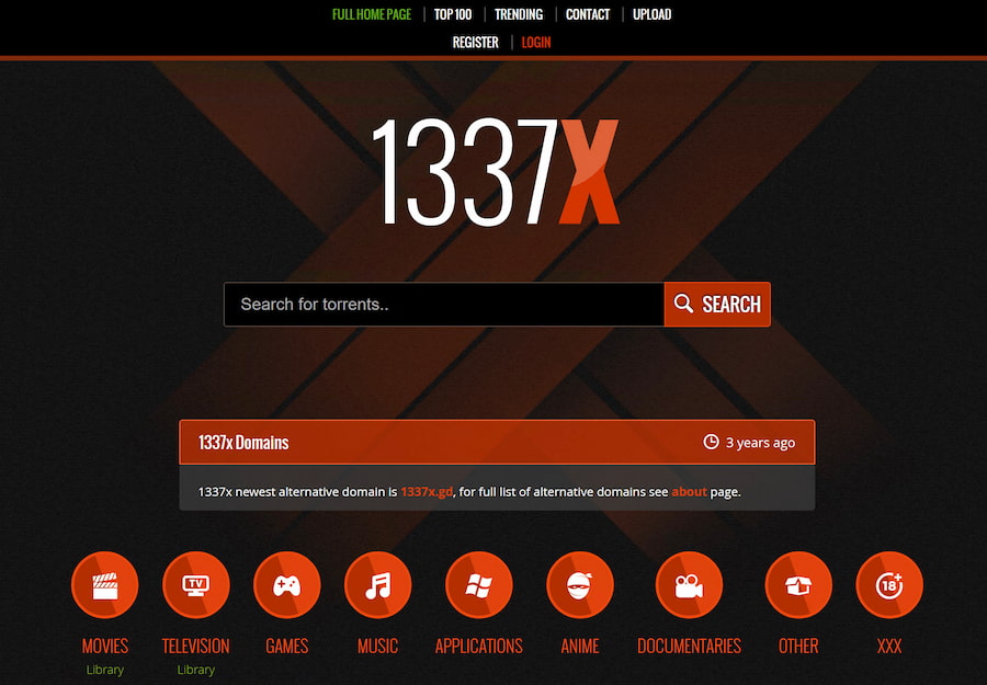 The 1337x torrent site