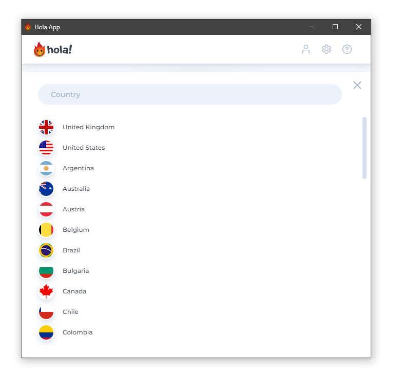 La lista dei server di Hola VPN