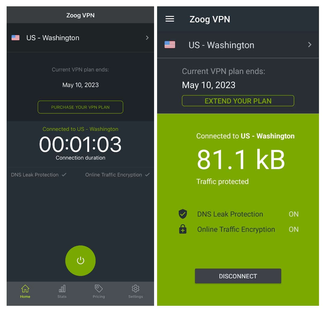 ZoogVPN sur Android et iOS.
