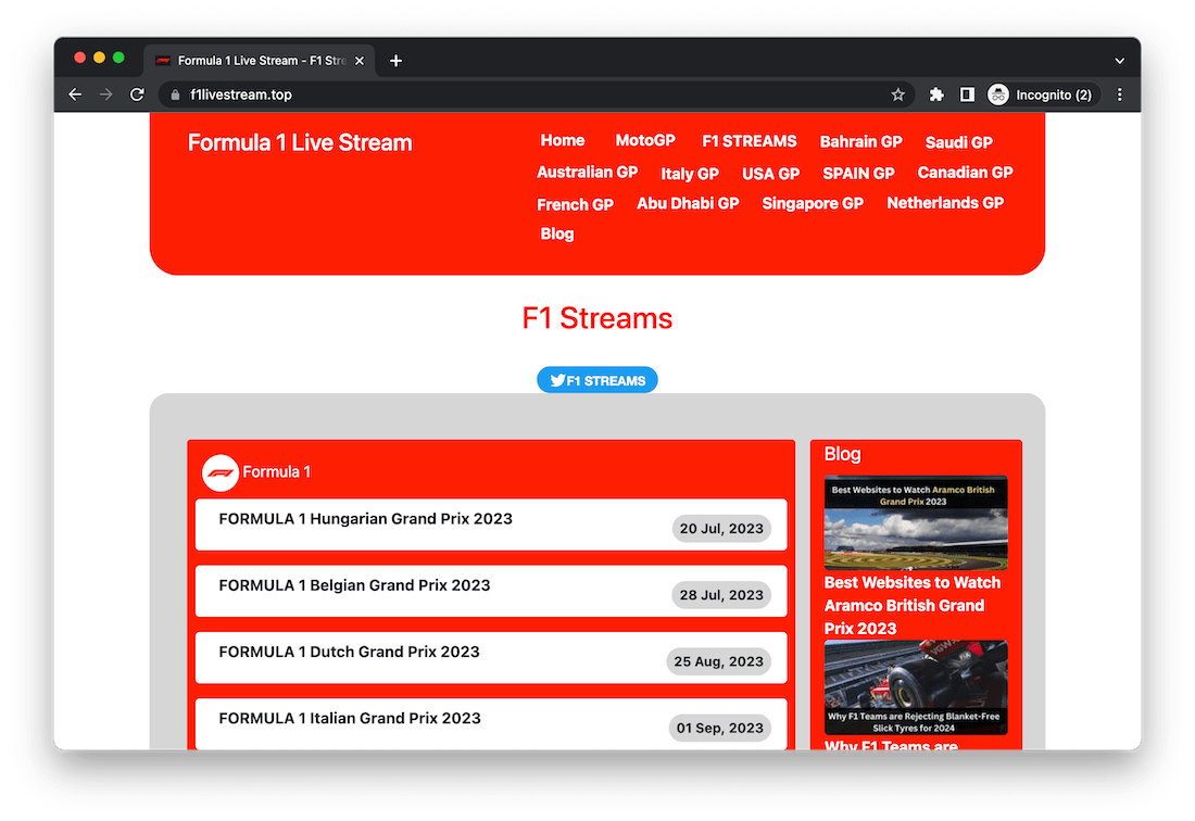F1 live stream Dubz Network