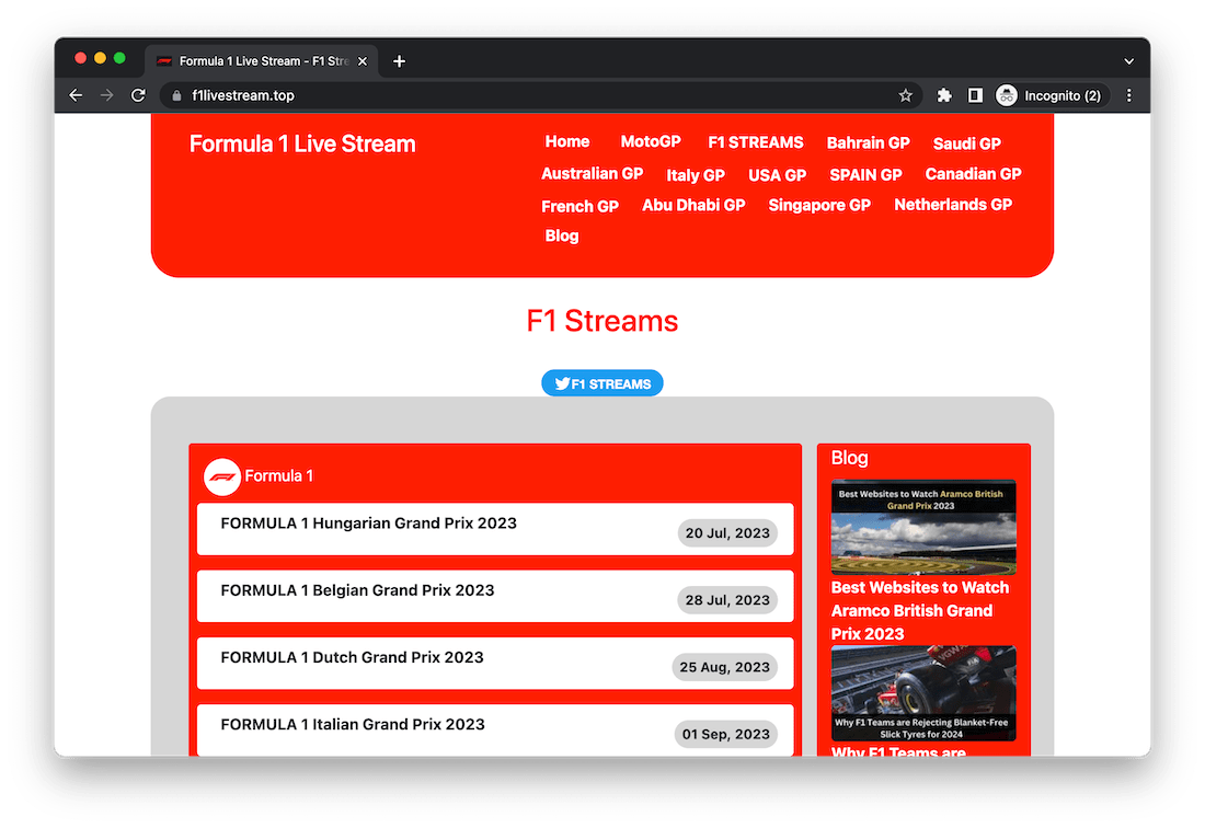 best sites to watch f1