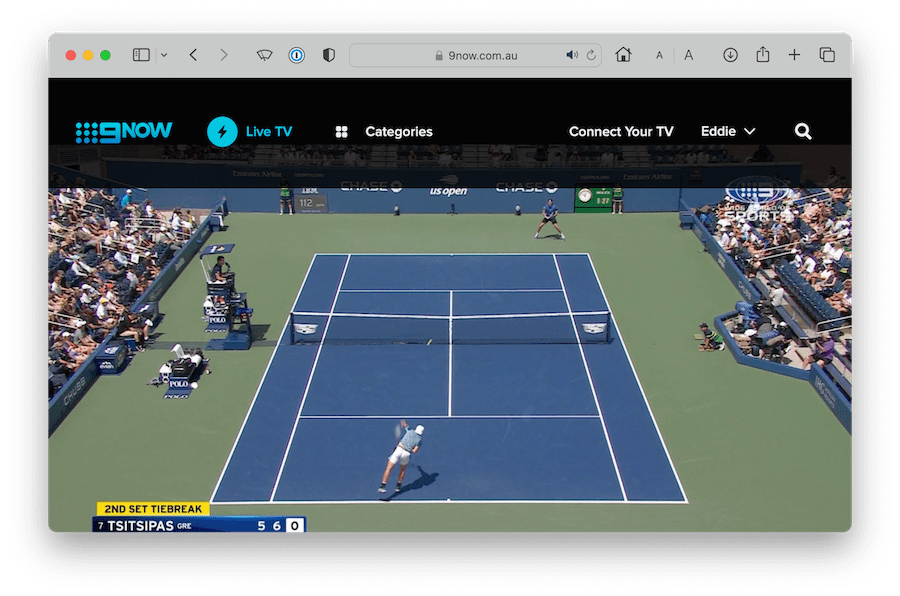 9Now US Open tennis streaming site