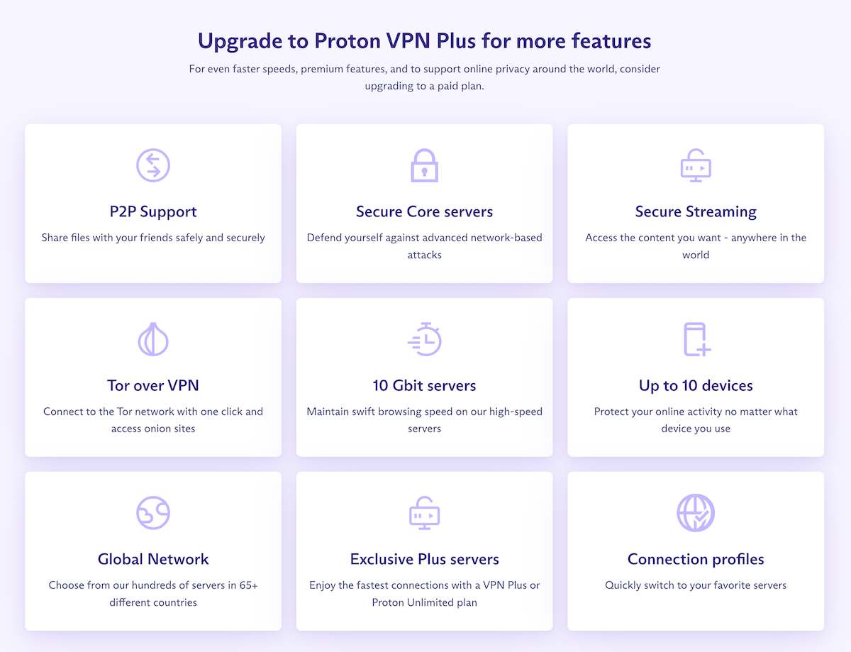 Fonctionnalités d'un VPN freemium