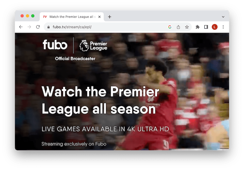 Live streaming Premier League games on Fubo Canada.