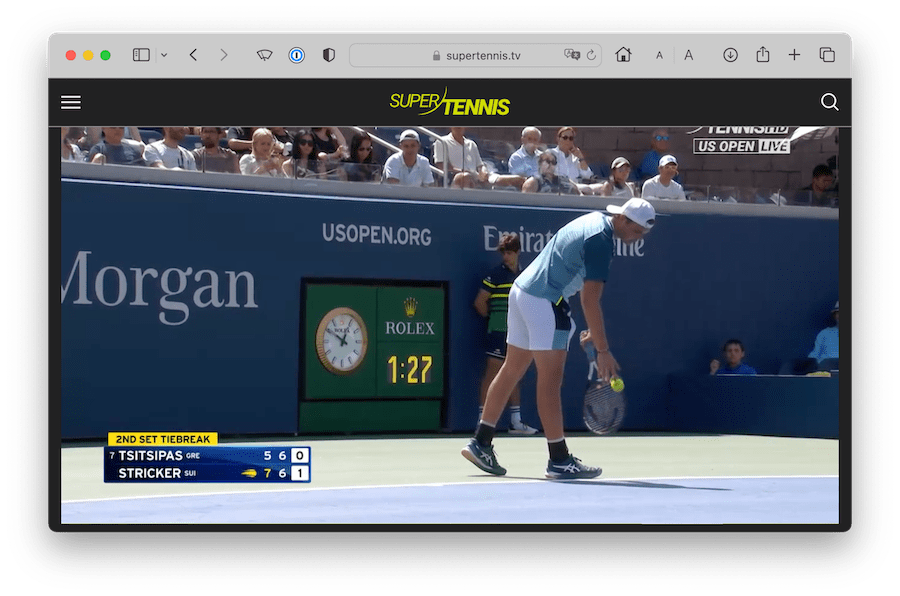 Super Tennis US Open tennis streaming site