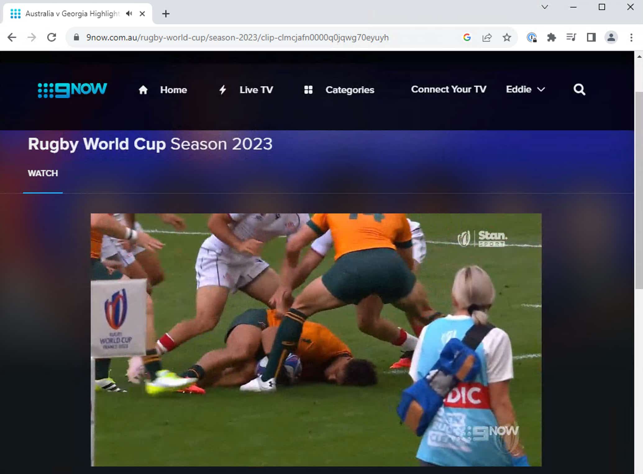 Streaming the Rugby World Cup for free on 9Now