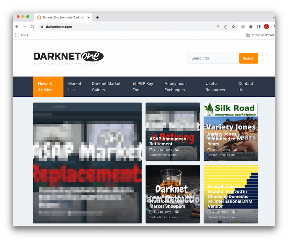 Screenshot of DarkNetOne.