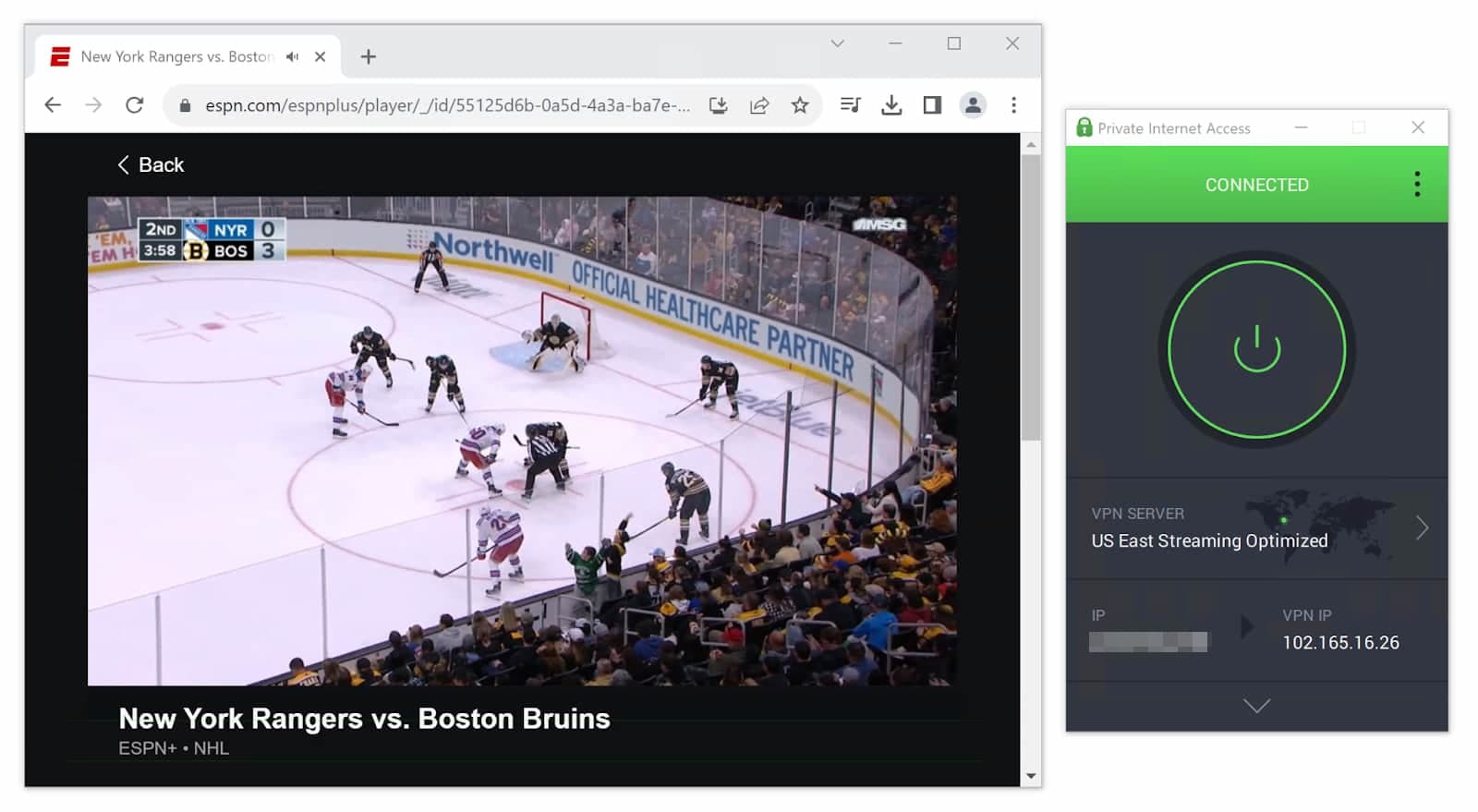 Streaming the NHL with PIA VPN