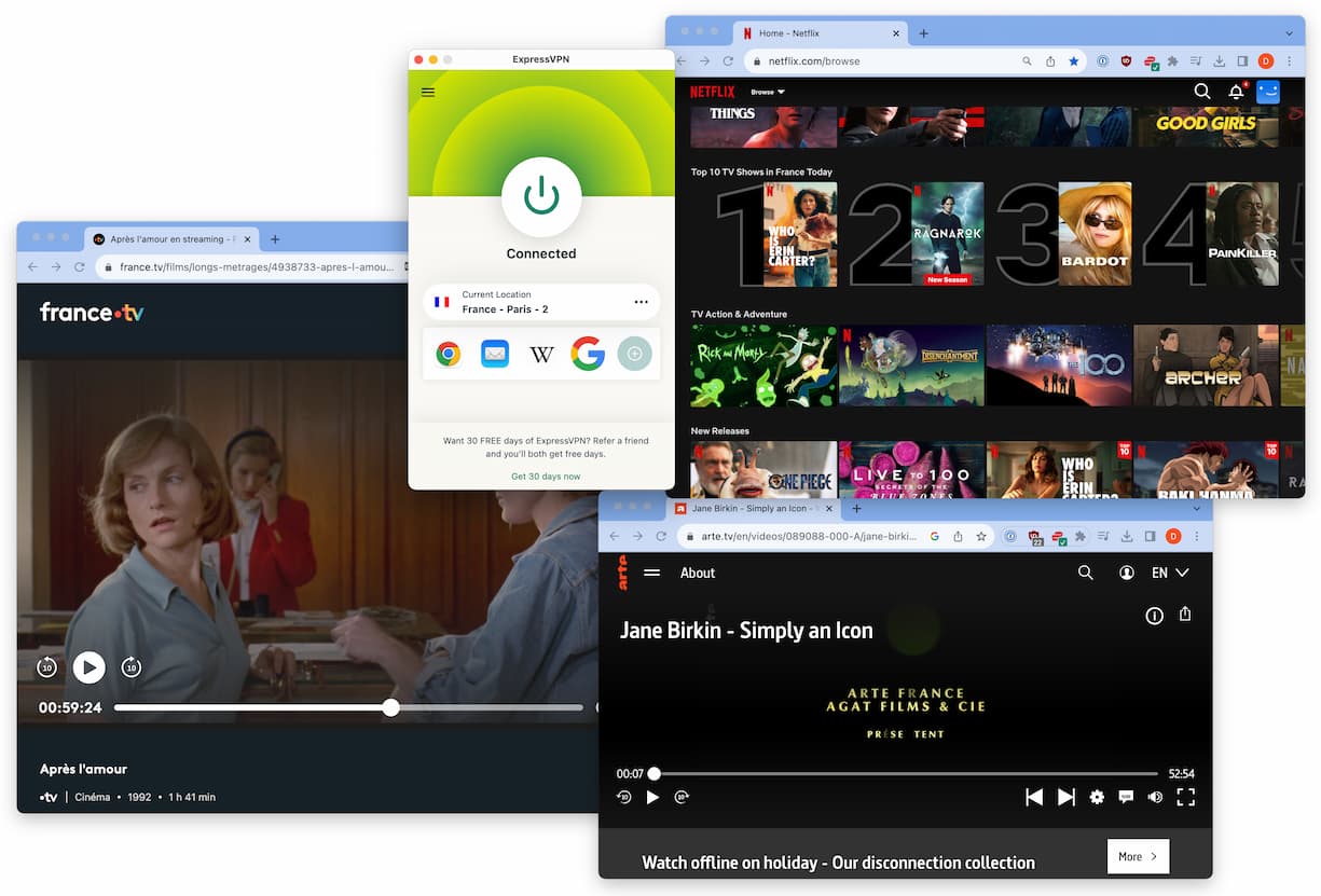 Sites de streaming français avec ExpressVPN