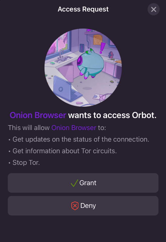 Grant access to Orbot