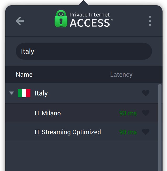 Server PIA in Italia