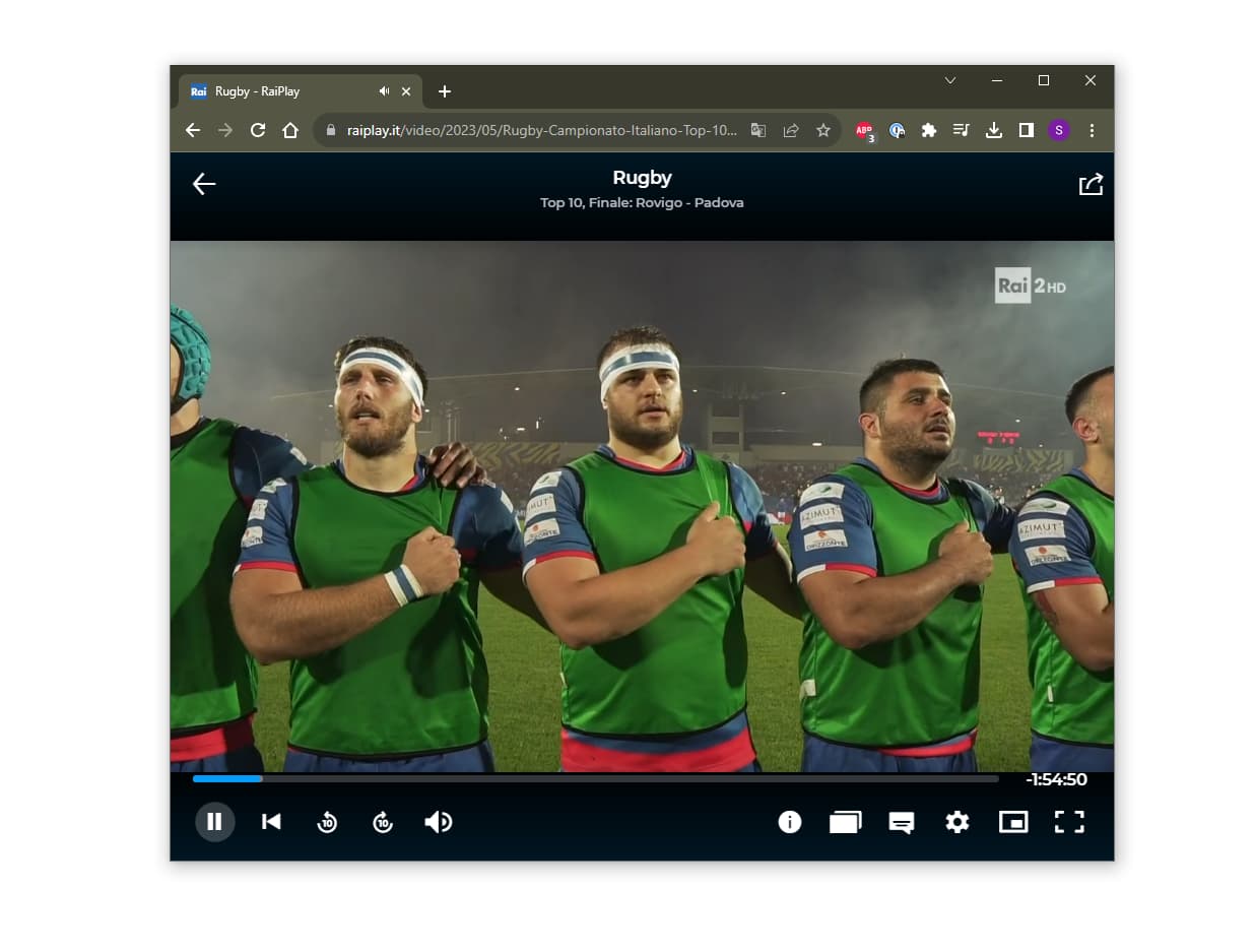 Streaming the Rugby World Cup on RaiPlay