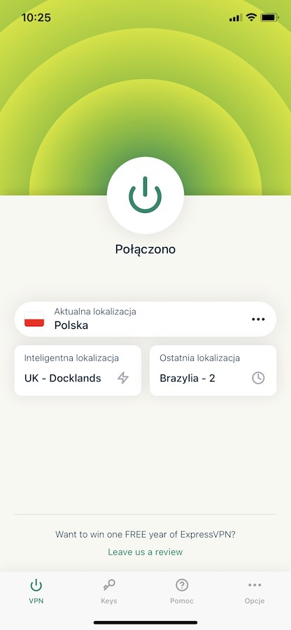 ExpressVPN połączony z Polską